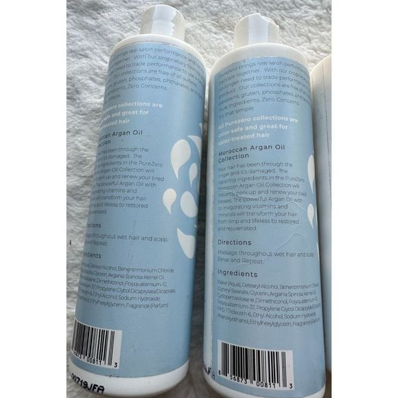 4X Purezero Moroccan Argan Oil Repairing Shampoo & Conditioner 12 Fl oz each - Picture 5 of 6